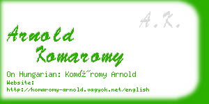 arnold komaromy business card